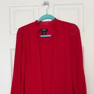 DKNY Red Mini Dress Long Sleeve